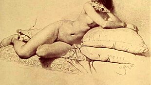 vintage erotic illustration of hentai cartoon comic with antique retro anime style