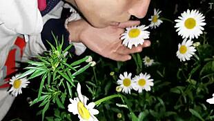 Emotional Garden Encounter: Housekeeper and Girls Reach Mutual Orgasm