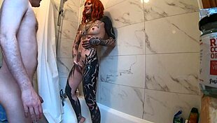 Intimate shower fucking with tattooed latina xio xander!