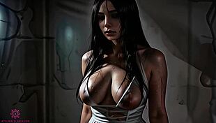 Sadako rides cock, craving her ass filled with anal creampie