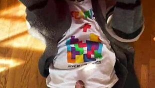 milf rides big cock under christmas tree, cum in mouth