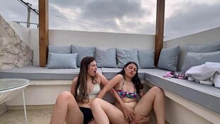 I fucked a slutty lesbian in the hotel room while my family was nearby