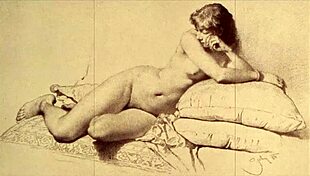 vintage erotic illustration of hentai cartoon comic with antique retro anime style