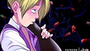 karl x makoto clash in wild blazblue hentai action