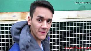 A straight guy bends over and discovers he's open to gay sex with spanking