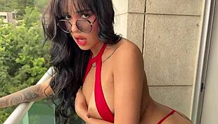 yo, she sucks me on the balcony then i pound her hard for a facial!