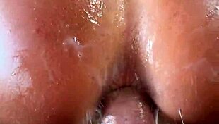 long-legged beauty in bodysuit gets her big ass fucked hard and swallows cum! 😍