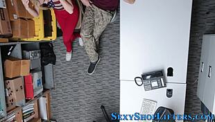 Teen burglar caught giving handjob and blowjob, gets facial