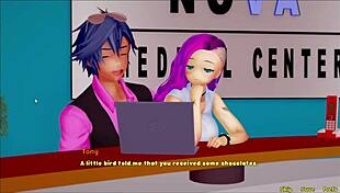 the caretaker milf gives blowjob leading to creampie in hentai game