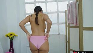 Brunette Client Feels Ecstasy As She's Oiled. Clothes Ripped, Shaved Pussy Licked, Then Hard Fucked After Massage