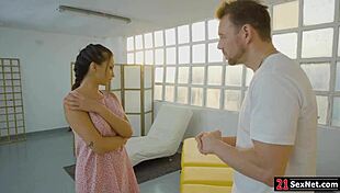 Brunette Client Feels Ecstasy As She's Oiled. Clothes Ripped, Shaved Pussy Licked, Then Hard Fucked After Massage