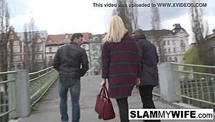 Blonde slut takes huge black dick in ass for interracial cuckold sex