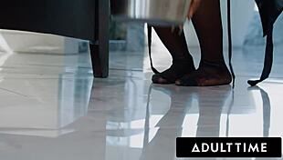 Kitty roleplay slut takes gushing futanari creampie