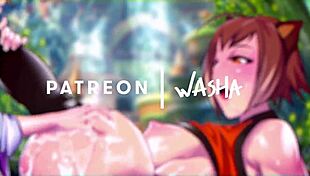 karl x makoto clash in wild blazblue hentai action