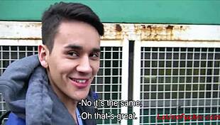 A straight guy bends over and discovers he's open to gay sex with spanking