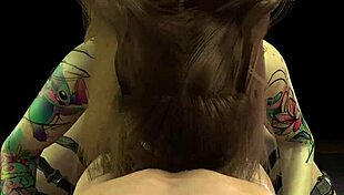 in a goth outfit, the curvy girl engages in 69 with her partner, close up on their bodies