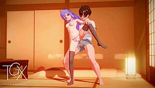 Anime hentai game gaming roxy sexy fucks with lots of sex in various positions blowjob