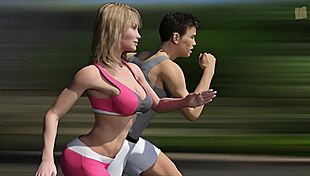 Big city pleasures training with sexy blonde Katia John, staring at her big boobs 😍