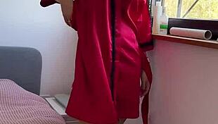 Girl masturbates wet pussy by the window