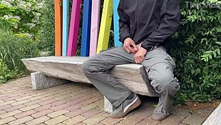 Sexy Milf Lets Me Cum on the Bench