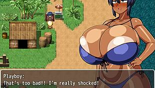 Tanned Girl Natsuki Receives Hot Oil Massage on Beach in Hentai Game Episode 8