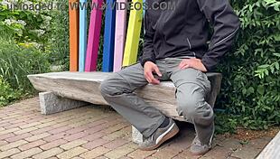 Sexy Milf Lets Me Cum on the Bench