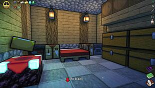 hornycraft parody where femdom gets her face covered in cum