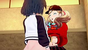 Ann Takamaki and Ryuko Matoi in lesbian 3d hentai