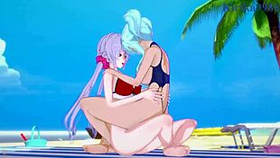 Cagliostro and chris yukine intense futanari creampie in symphogear hentai 😍