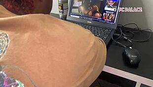 Housewife caught watching porn by husband's friend and fucked to orgasm