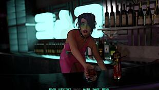 Hot black haired babe dances before getting fucked in anime game 😍💃