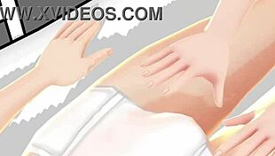 perverted nurse plays doctor with anime girl in hentai style