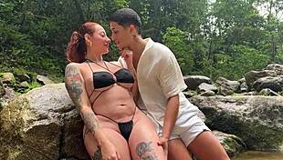 Outdoor action with a curvy big ass redhead, Milán Rodríguez & Devil Khloee
