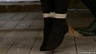 Tied Big Tits Slave Endures Harsh Caning