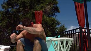 Tall Redhead's Heart Pounds As Muscular Neighbor Catches Her Spying