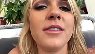 Two blondes play with sex toys then get banged by horny guy in turns