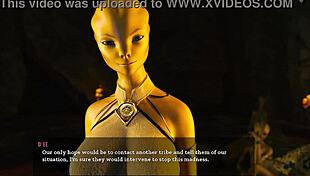 OMG, this female alien fingers herself waiting for my cock in hentai game! 😱