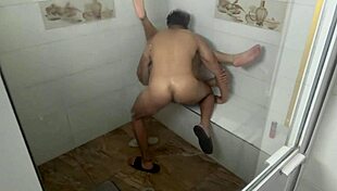 naked young mexican twink showers in gay sauna. jerks off fetishically.