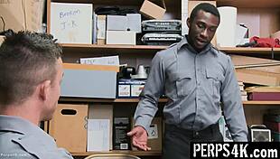 ugh, this gay officer totally fucks the twink as punishment for stealin’ at perps4k!