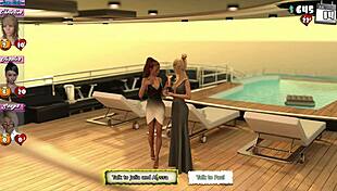 Babysitter Engages In Wild Pool Party Activities On The Luxurious Yacht With Hentai Elements