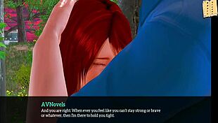 Big tits brunette and redhead in homemade anime game with huge ass