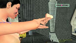 OMG, Animated 3D Cartoon Indian Girl Poses Sexually and Masturbates with Banana!