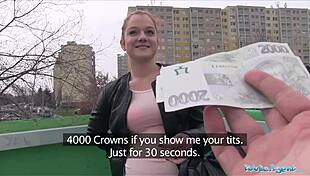 पब्लिक एजेंट लाल बालों वाली को कार बोनट पर चोदता है पीओवी में