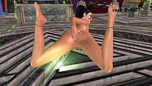 Hey, check out this animated teen girl fingering her pussy and ass in 3D