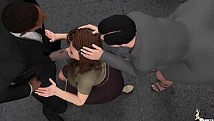 Wife Cucks Husband With Fat Big Tits 3Some Blowjob For Job Promotion