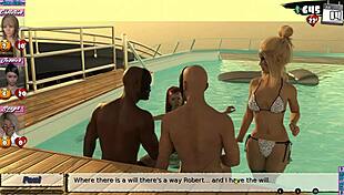 Babysitter Engages In Wild Pool Party Activities On The Luxurious Yacht With Hentai Elements