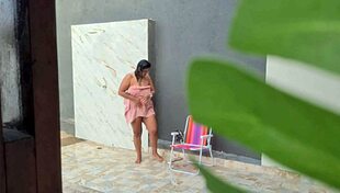 I Caught My Hot Neighbor Taking A Shower In The Backyard After The Beach