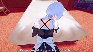 rem intensely fucks big boobs maid in re zero pov fantasy game