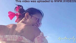 Enjoying jet ski and beach fun before proper cumshot