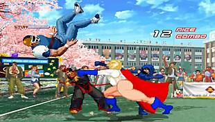 Hentai mugen brian battler and kim dong hwan meets power girl and raven in an intriguing game scenario